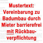 Mustertext: Badumbau Mieter "barrierefrei" mit Rückbau